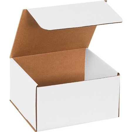 BOX PACKAGING Corrugated Mailers, 9"L x 8"W x 5"H, White M985